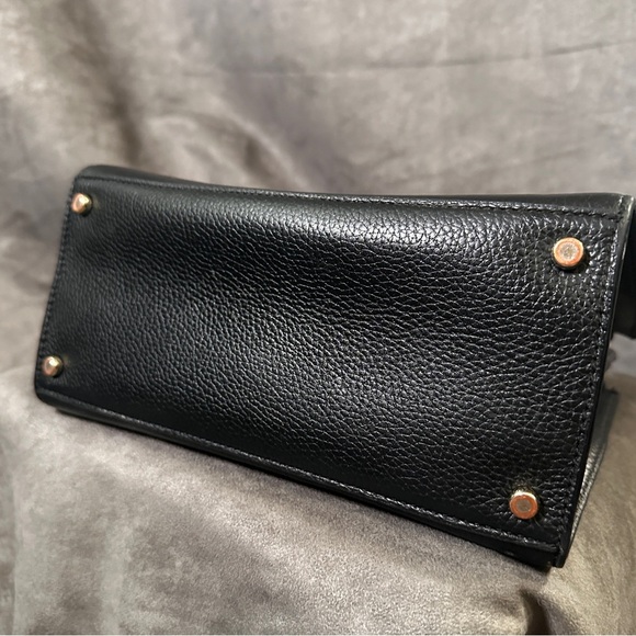 Kate Spade Pebbled Leather Hayes Street Isobel Satchel Black Small Bag - Picture 14 of 15